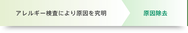 アレルギー検査により原因を究明して、原因を除去