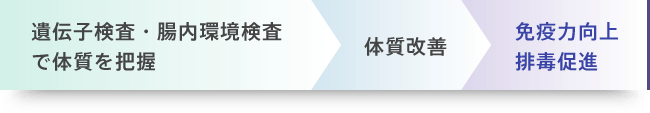 遺伝子検査・腸内環境検査で体質を把握して、体質改善して、免疫力向上排毒促進