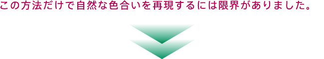 この方法だけで自然な色合いを再現するには限界がありました。