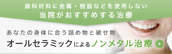 歯科材料に金属・樹脂などを使用しない。当院がおすすめする治療。あなたの身体に合う詰め物と被せ物 オールセラミックによるノンメタル治療