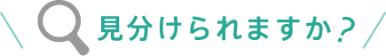 見分けられますか？